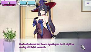 is mona from genshin getting naked on the casting couch in this parody hentai?