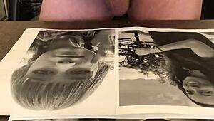 skinny mature teen masturbates shaved pussy, gets cumshot close up