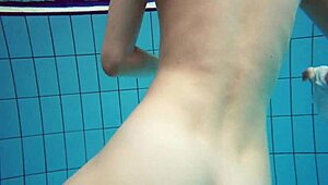 diana zelenkina gets naked underwater in the pool