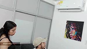 Cheating Latina Wife Fucks Technician Behind Husband's Back in Wild Creampie Session