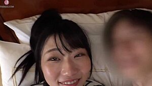 Intense sex with a beautiful dark-haired babe after kissing