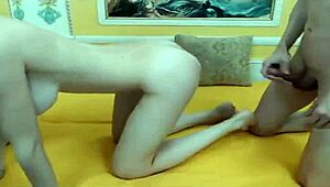 teen chloe gets nice anal blowjob in 3some group action