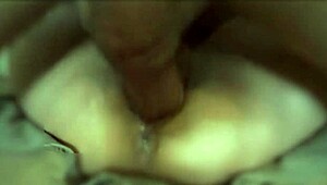 a young girl receives sperm in her shaved pussy