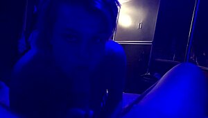 Nova Cane's Deepthroat Special on Blue Light Cock