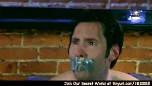 White young girl in cosplay works with her boss on a cute project.