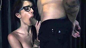 Giant Woman Dominates Guys Over Glasses Damsels!