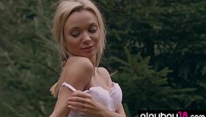 Hot Russian Blondie Zhenya Belaya Strips And Poses Naked