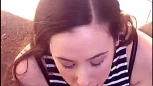 so this real amateur teen couple gets wild outside with a blowjob and fucking like total young pros