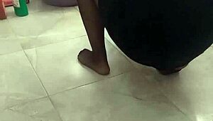 My sexy Turkish stepmom in stockings cleans floors