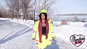 Eva, the curvy Quebecoise, gets naughty in lingerie with me, oh man!