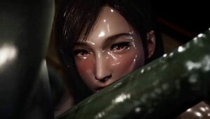 tifa's tight pussy gets stretched wide by a massive orc cock