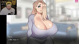 MILF next door sucking big tits after mom sets up the job! 😏🏡