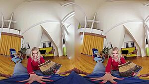 Fucking that blonde with huge tits in vr.
