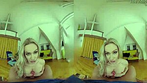 Fucking that blonde with huge tits in vr.