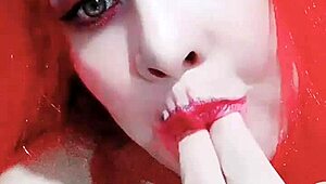 Argentinian Girl Practices Licking Milk