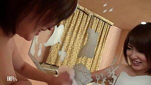 short-haired cute love hotel cleaner aya spied on, made naked for creampie