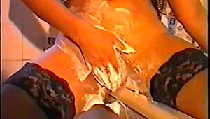 Alicia SHAVES her smooth skin carefully