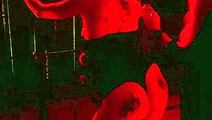 Handcuffed blonde endures hot wax backstage