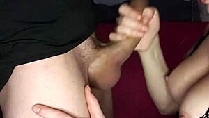 Ariel starts with a handjob, then sucks cock for cumshot