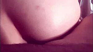 Brazilian petite brunette blows big dick in lingerie