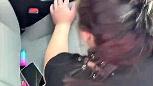 Young big booty slut gives road head, so they pull over. They fuck wild in public with a huge cumshot on her ass.