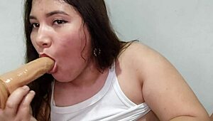 Why do I fuck my tight fat pussy with a dildo for fans?