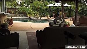 hot blonde teen eases tension with first suck