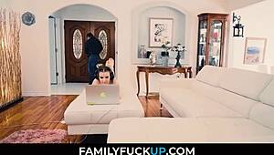 FamilyFuckUp Com - Bad Student Teen Anal Swallowing Her Stepdad's Fat Dick Harlow West John Strong