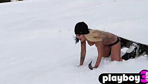 Four Brunette Lesbians Get Wet Outdoors