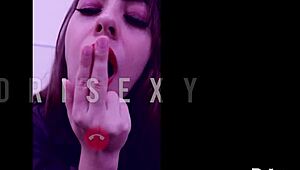 Sexy secretary dri gives jerk off instructions during video call.