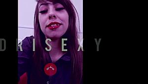 Sexy secretary dri gives jerk off instructions during video call.