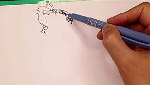 Hey, check out this porn artist sketching sexy girls super fast at work 😎