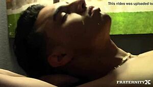 This bitch takes care of the real men in the frat.