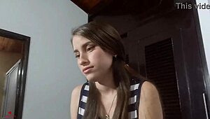 My horny Colombian stepsister couldn't resist giving me a sneaky blowjob during our family outing.