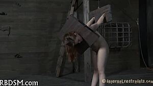 slave gets bound and drilled hard in bdsm