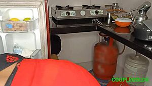 hiding in kitchen to watch homeowner with maid