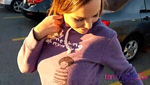 Public wedgie humiliation with Immeganlive in ripped jeans