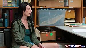 i got caught shoplifting as a teen and offered a blowjob and doggystyle fuck to escape punishment in the shop.