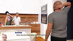 Anna's midnight affection turns horny in 3d hentai game