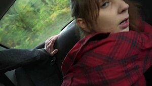 Shy Brunette Luna Dark Banged Doggystyle in Fake Taxi