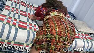 In a casual setting, the latina amateur starts dancing playfully in her short skirt and high heels