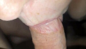 Wife Gives Amateur Blowjob and Rubs Wet Pussy