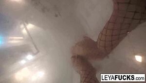 blonde milf deepthroats friends husband in public car.