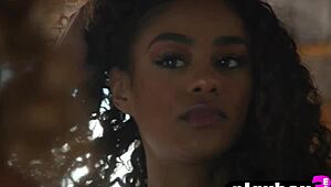 Amazing black teen scarlit scandal poses in white lingerie!