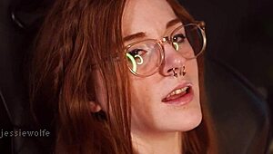 Hot ginger shares intimate close-up teasing with you.