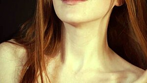 Hot ginger shares intimate close-up teasing with you.