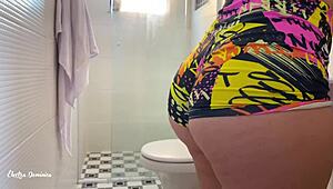 Brazilian Redhead Prostitute Teases With Short Skirt! Excited By Her Ass!