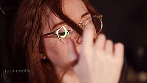 Hot ginger shares intimate close-up teasing with you.