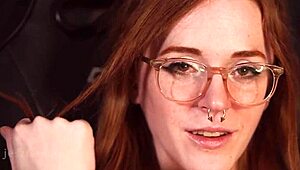 Hot ginger shares intimate close-up teasing with you.