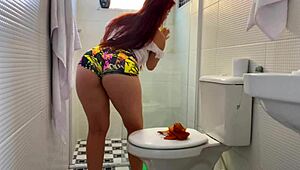 Brazilian Redhead Prostitute Teases With Short Skirt! Excited By Her Ass!